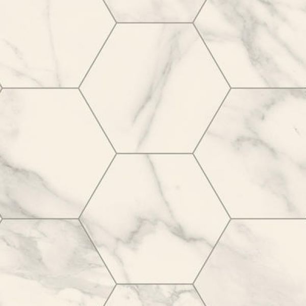 Marble Bianco Hexagon Grey 